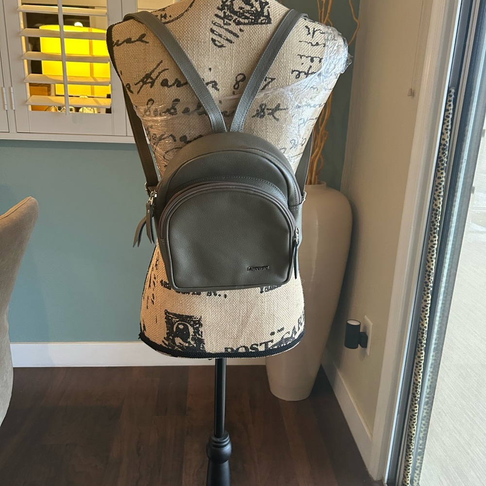 Elegant Taupe Leather Backpack